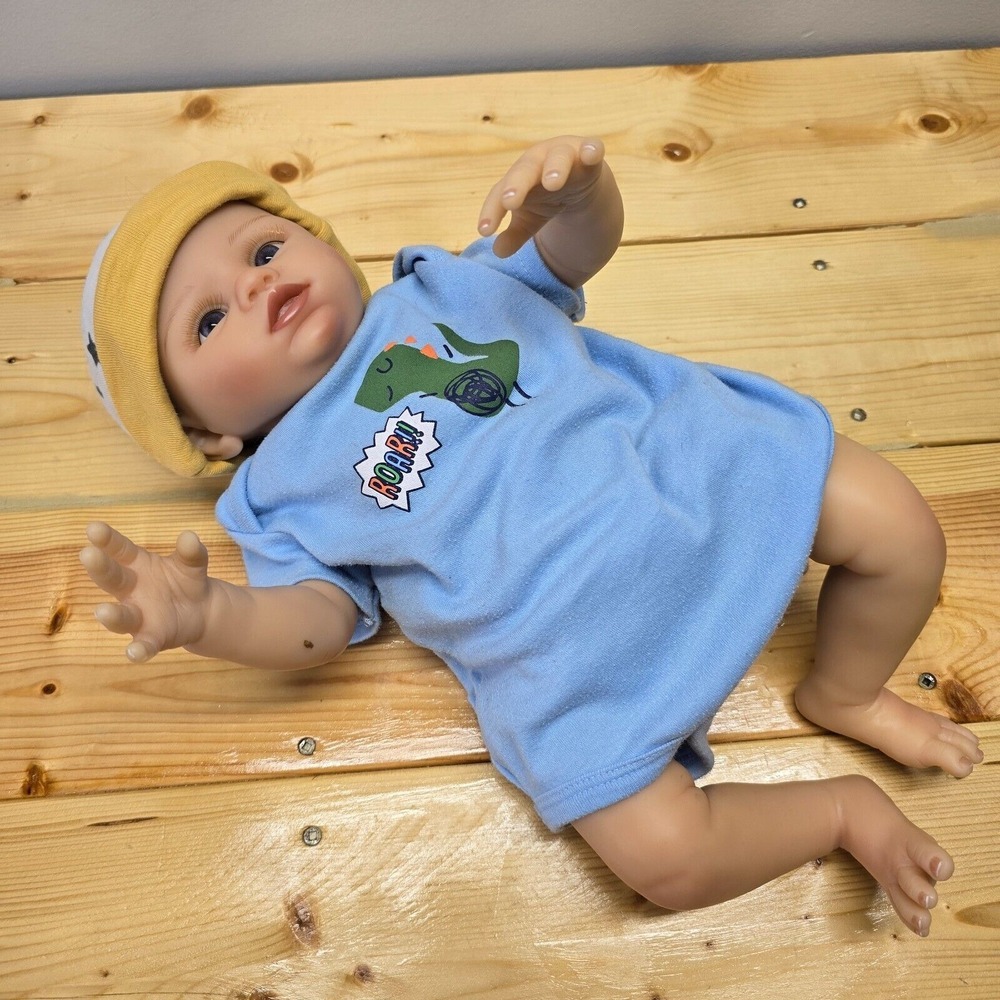 Ashton Drake Marissa May Reborn Baby Boy Doll Blue Dinosaur Outfit Weighted
